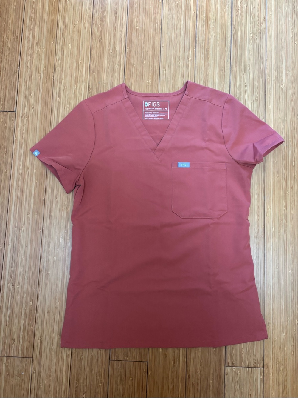 FIGS Women's V-Neck Scrub Top in Burnt Orange